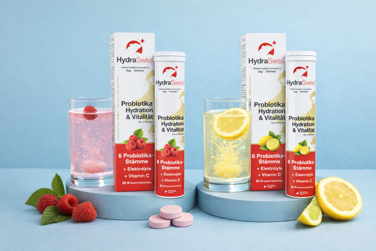 HydraSwiss tablettes effervescentes électrolytes probiotiques vitamine c